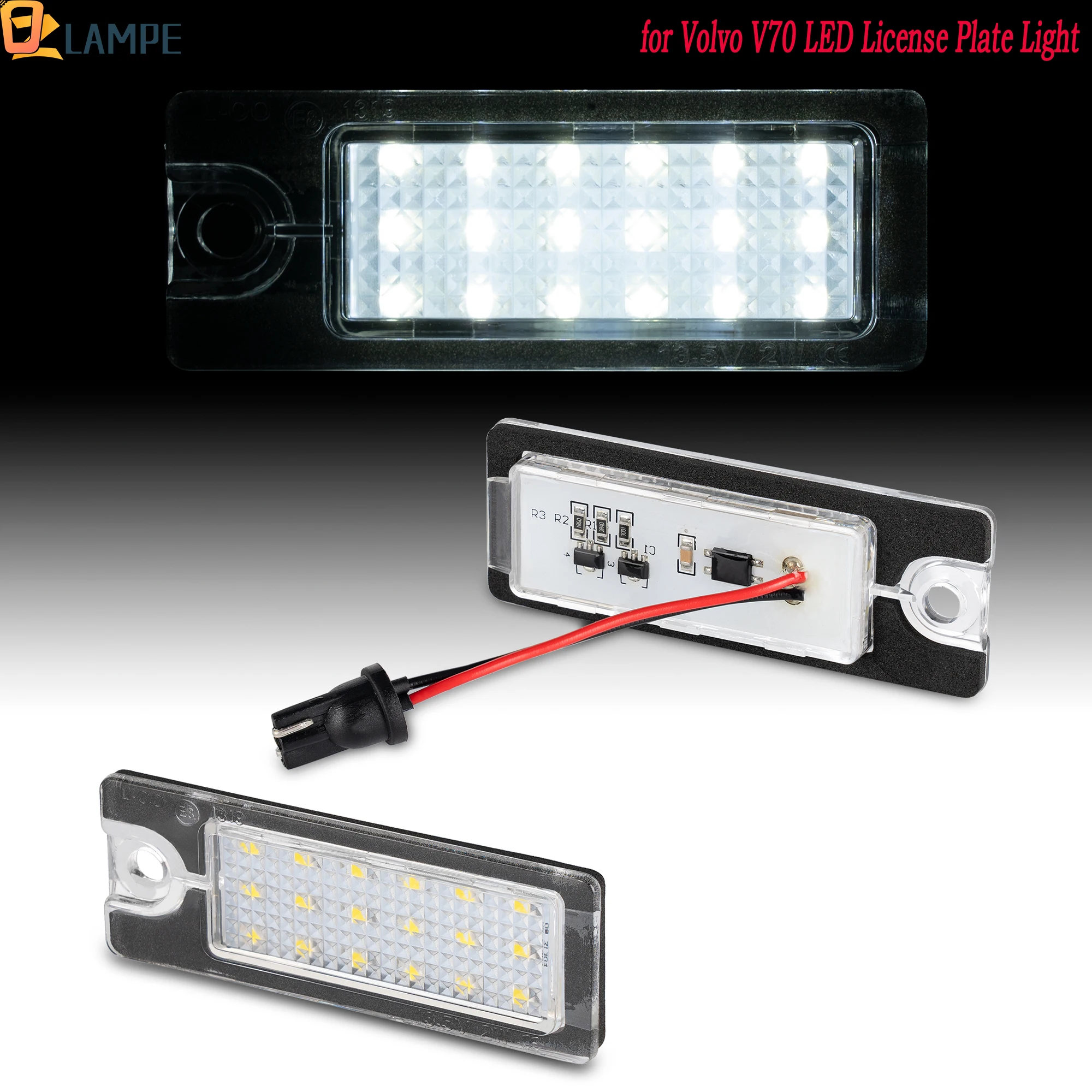 

2Pcs High Brightness White LED Number License Plate Light for VOLVO V70 II XC70 II S60 S80 XC90