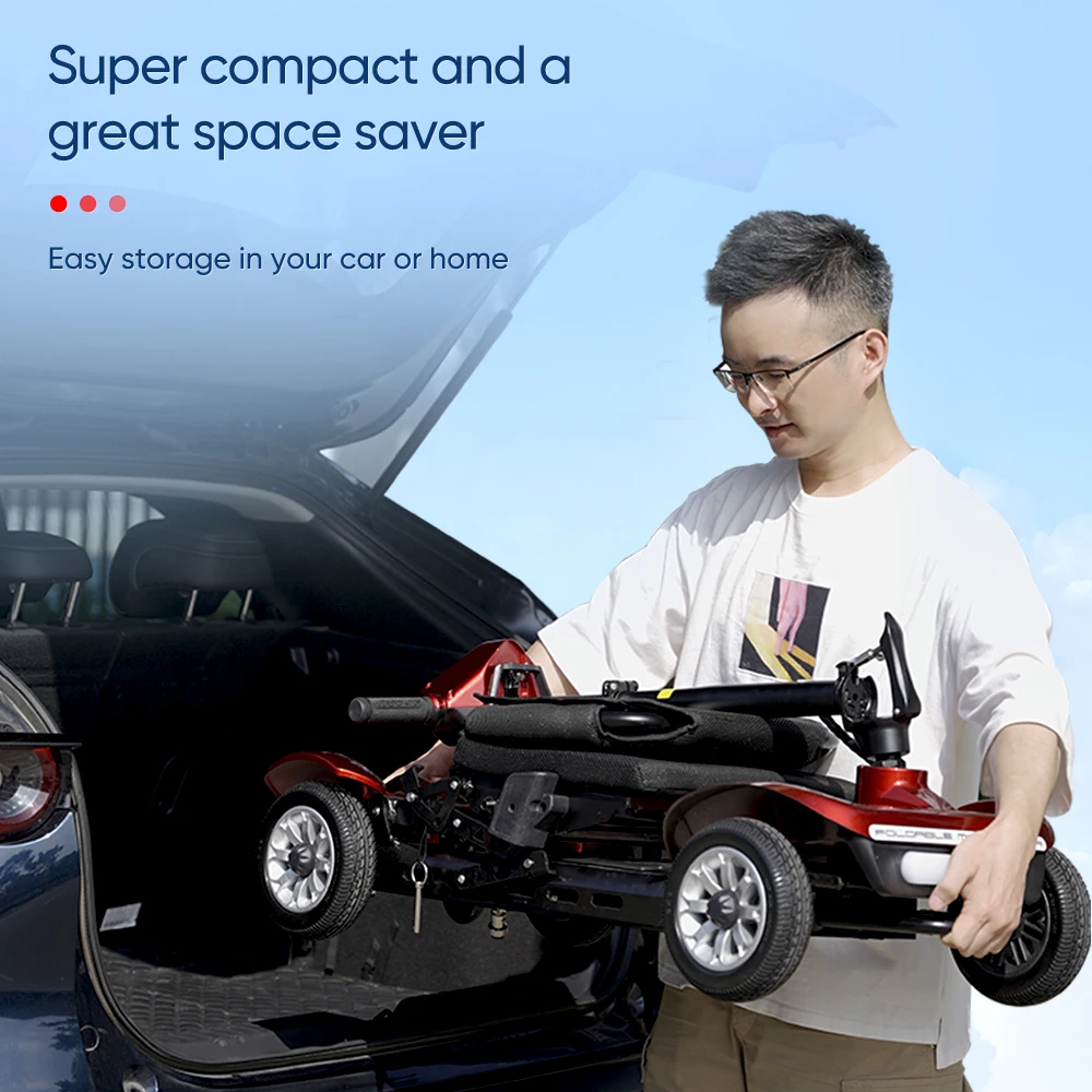 

Ultra Light Weight Portable 4 Wheel Mobility Scooter Elderly Travel Mobility Scooter