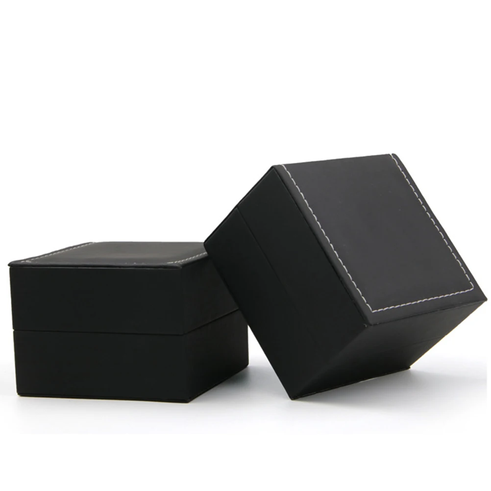 

Watch Box Storage Organizer For Men Jewelry Bracelet Collection Holder Travel Gift Black 9.5X9.5X6.5Cm Removable Pillow Soft
