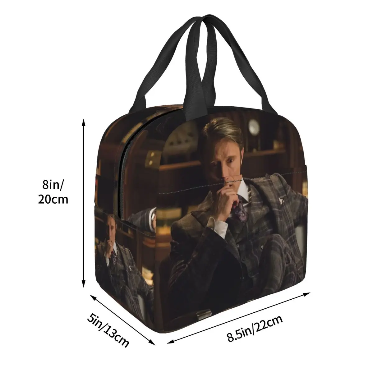 Mads Mikkelsen Hannibal Lecter (Hannibal TV) Insulated Lunch Bag for Women Children Portable Food Boxes Thermal Lunch Box Tote