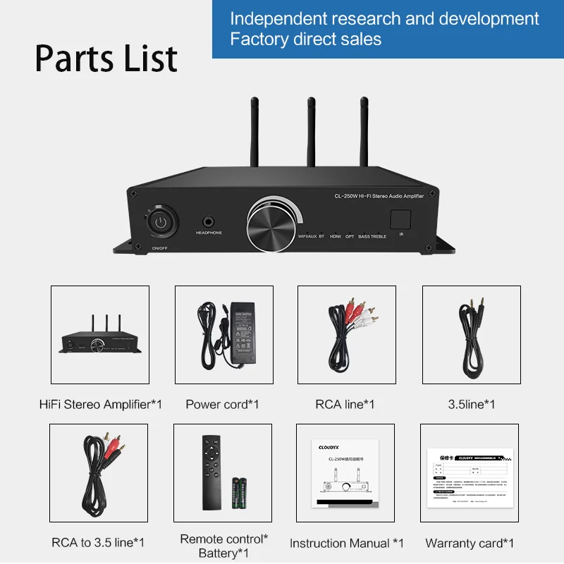 Wifi  BT  H D M I optical input microphone hifi Stereo karaoke A31version Cloudyx Audio power home amplifier