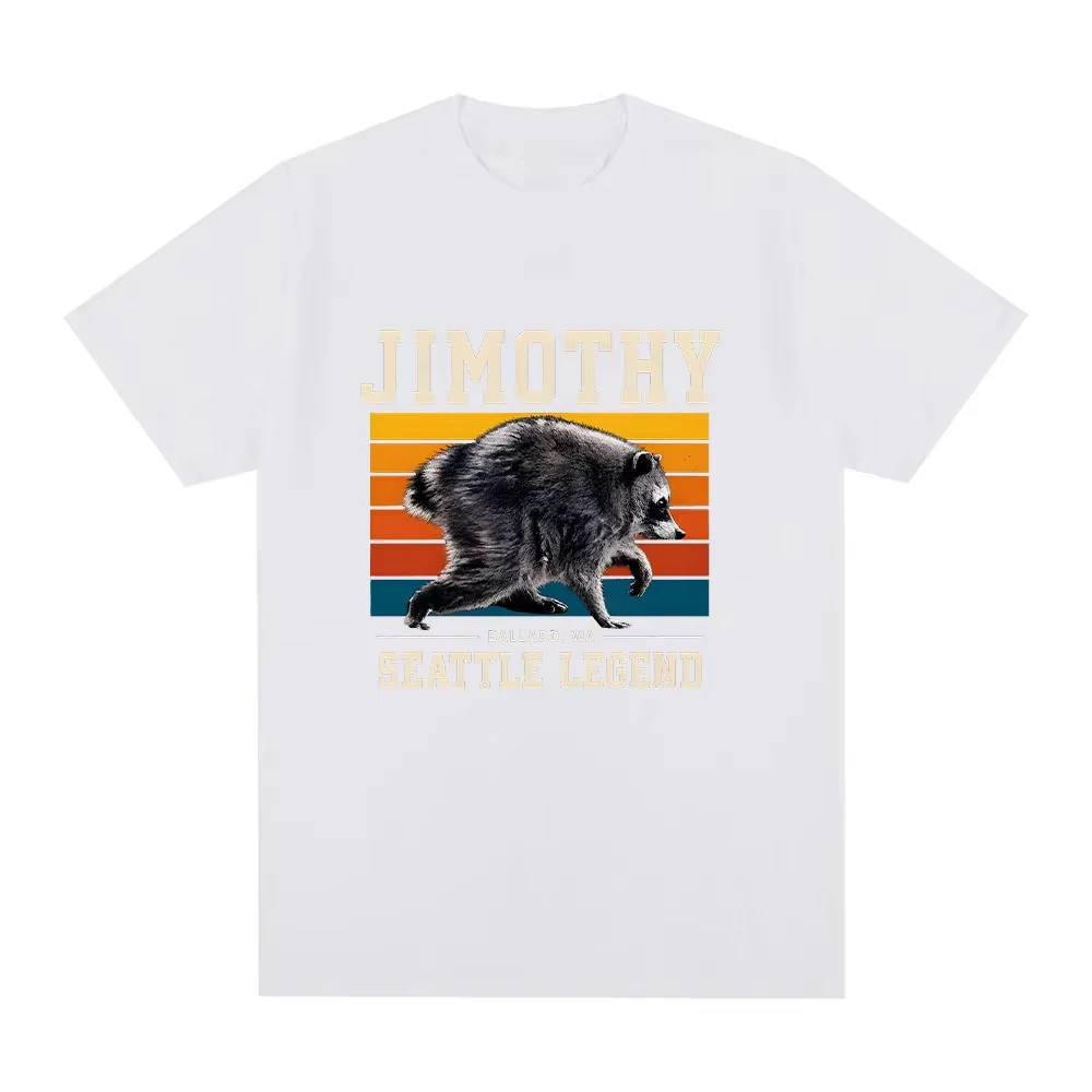 Jimothy Raccoon Tee Seattle Legend Jimothy Comfort Cotton T-shirts Funny Viral Raccoon Graphic Tops Unisex Fashion Clothing Y2K