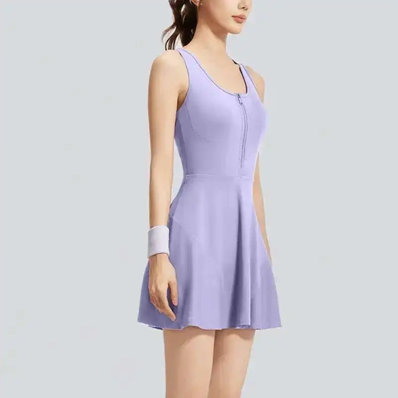 

Elegant Women' Midi Dresses 2024 Golf Wear Beach Tennis Dress New Summer Sporty Short Yoga Clothes Women's Gym Skirt