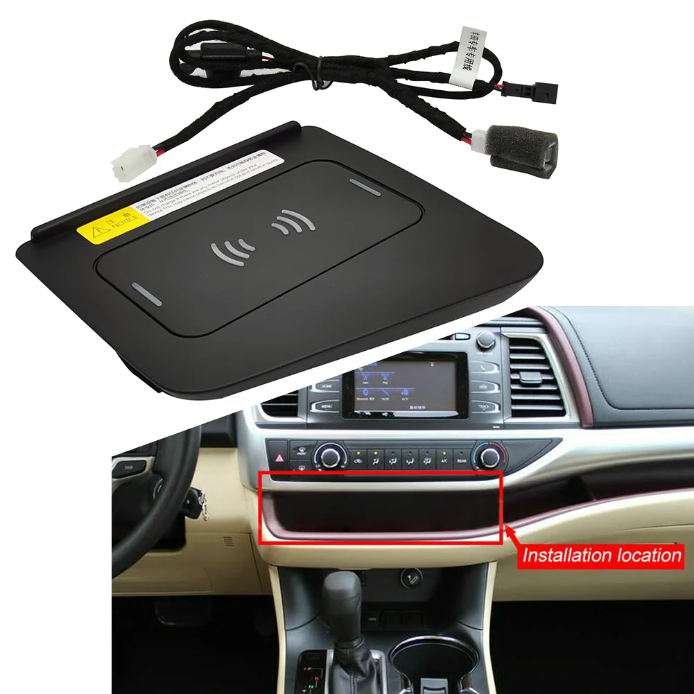 

Car Front Centre Console Wireless Charger Phone Fast Charging Pad For Toyota Highlander 2014 2015 2016 2017 2018 2019 LHD