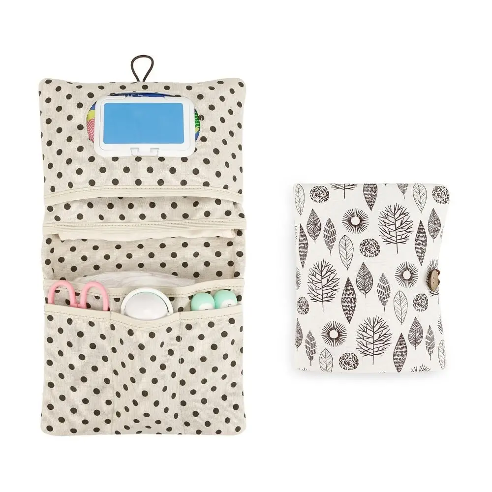 Bolsa de almacenamiento de pañales para bebé con patrón de dibujos animados, bolsas de almacenamiento portátiles con múltiples compartimentos para cochecito, plegables y suaves