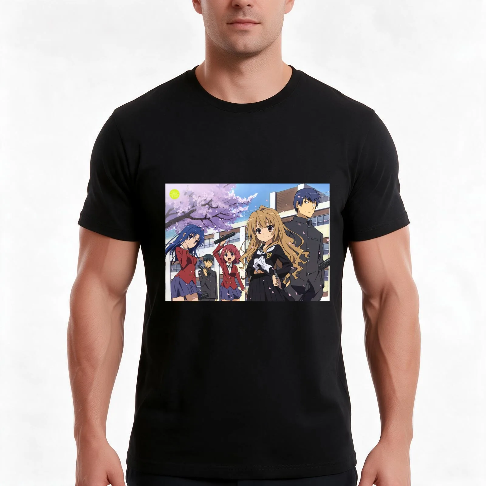 Toradora - Taiga T-Shirt, Summer Casual Cotton Tee, Oversized Streetwear Tops, Vintage Graphic Print, Loose Fit Short Sleeve