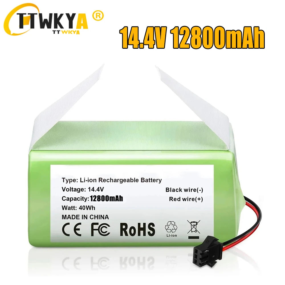 14.4V 12800mAh Replacement Battery for Conga Excellent 990 1090 1790 1990 Deebot N79S N79 DN622 Robovac 11 Tesvor X500