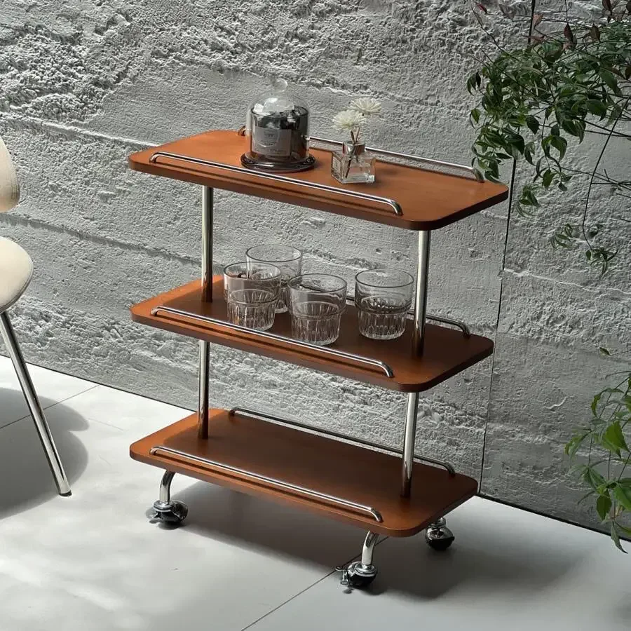 

Medieval Trolley Narrow Storage Rack Multi-Layer Luxury Storage Mobile Living Room Metal Side Table Kitchen Storage