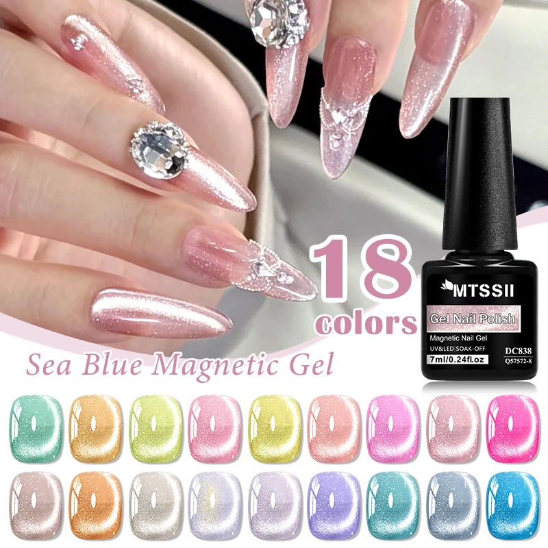7 ml Moonlight Crystal Cat magnetischer Gel-Nagellack, holografisches Glitzer-UV-Gel, glitzernde Kristallfarbe für Nagelstudio, Heimwerker zu Hause