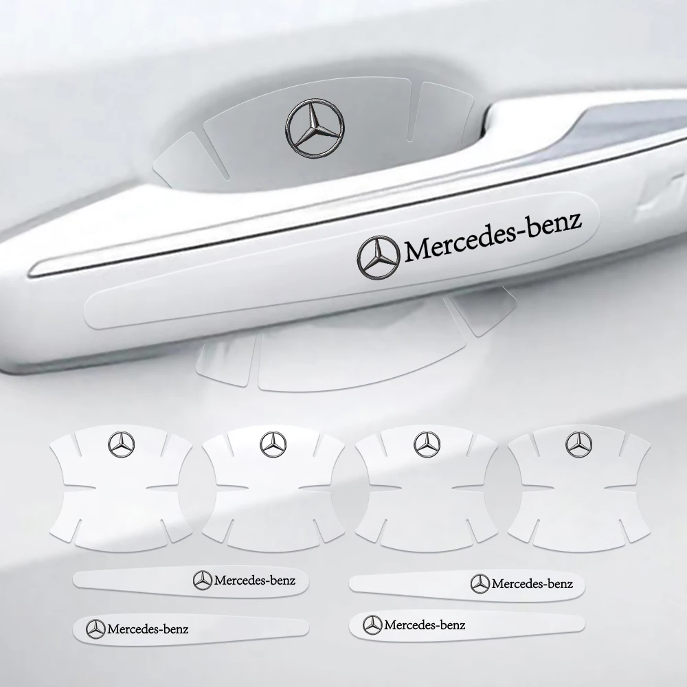 4/8Pcs Door Handle Bowl Protection Film Anti-Scratch Sticker For Mercedes Benz AMG A B C E M R G S Class GLA GL CLA CES CLS SLK