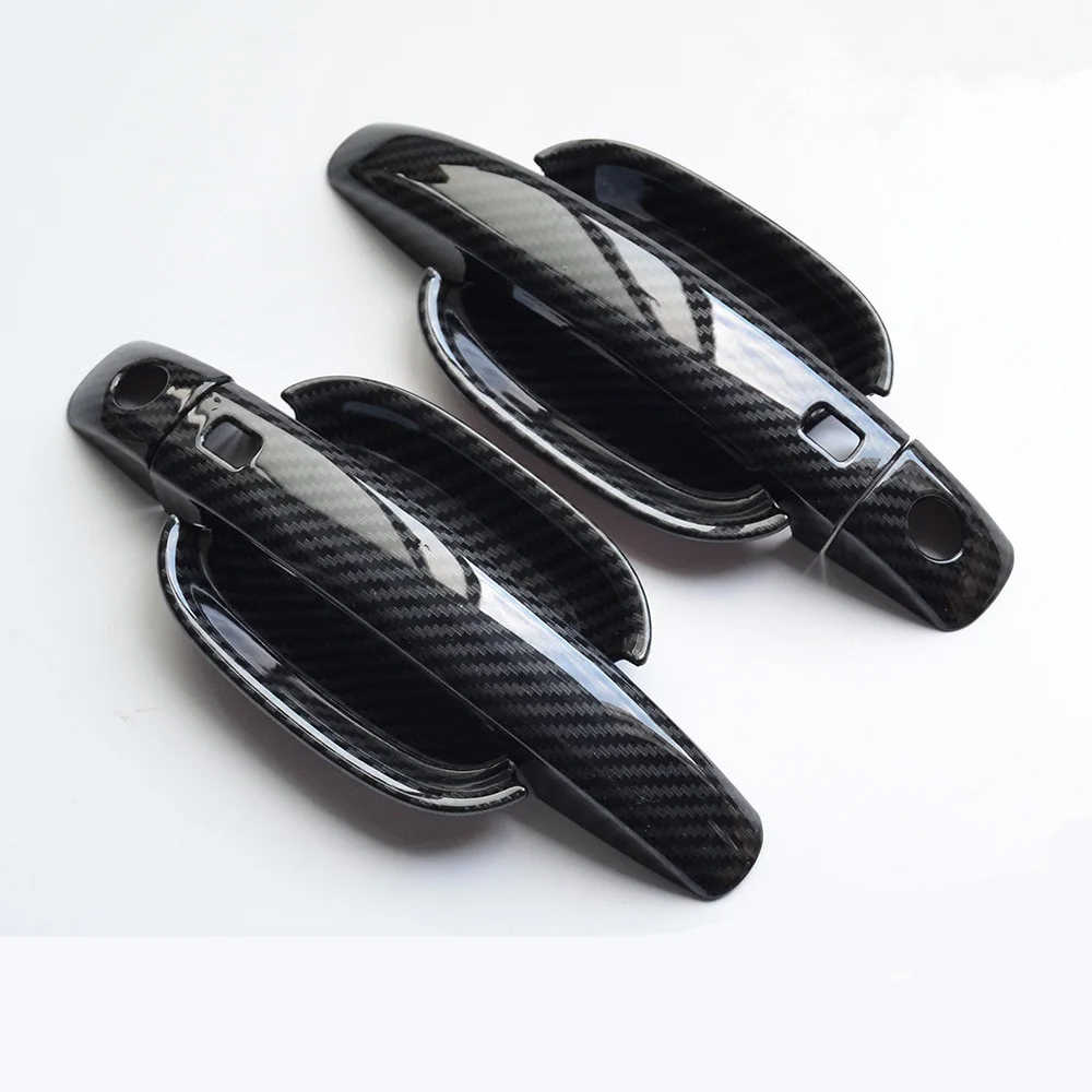 Carbon Fiber Printed Car Door Handle Cover Bowl Sticker Moulding Trim for Audi A5 2009 2010 2011 2012 2013 2014 2015 2016