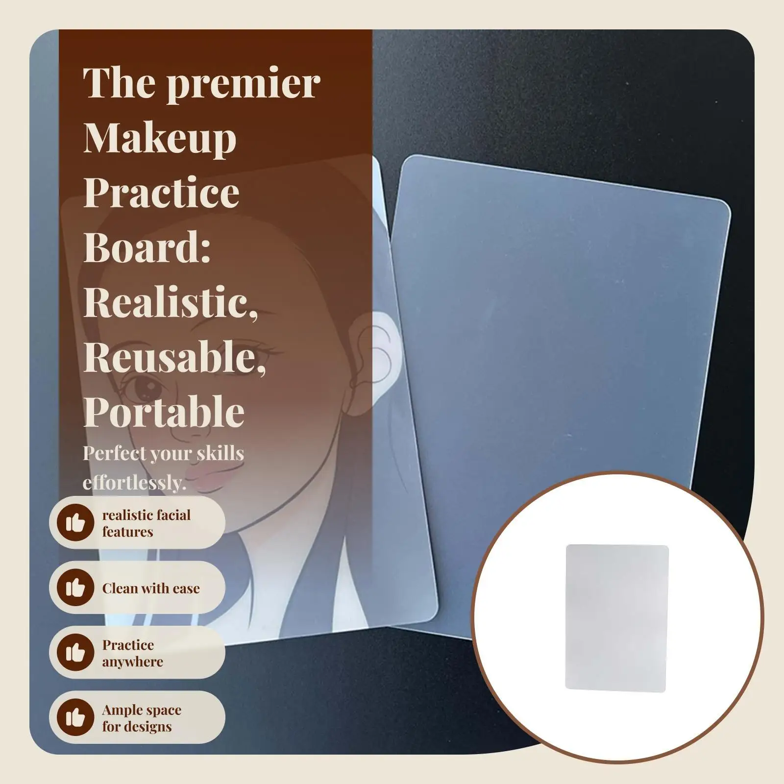 Reusable Face Paint Practice Board Washable Makeup Practice Trainer Face Painting Tool for Beginners Artists