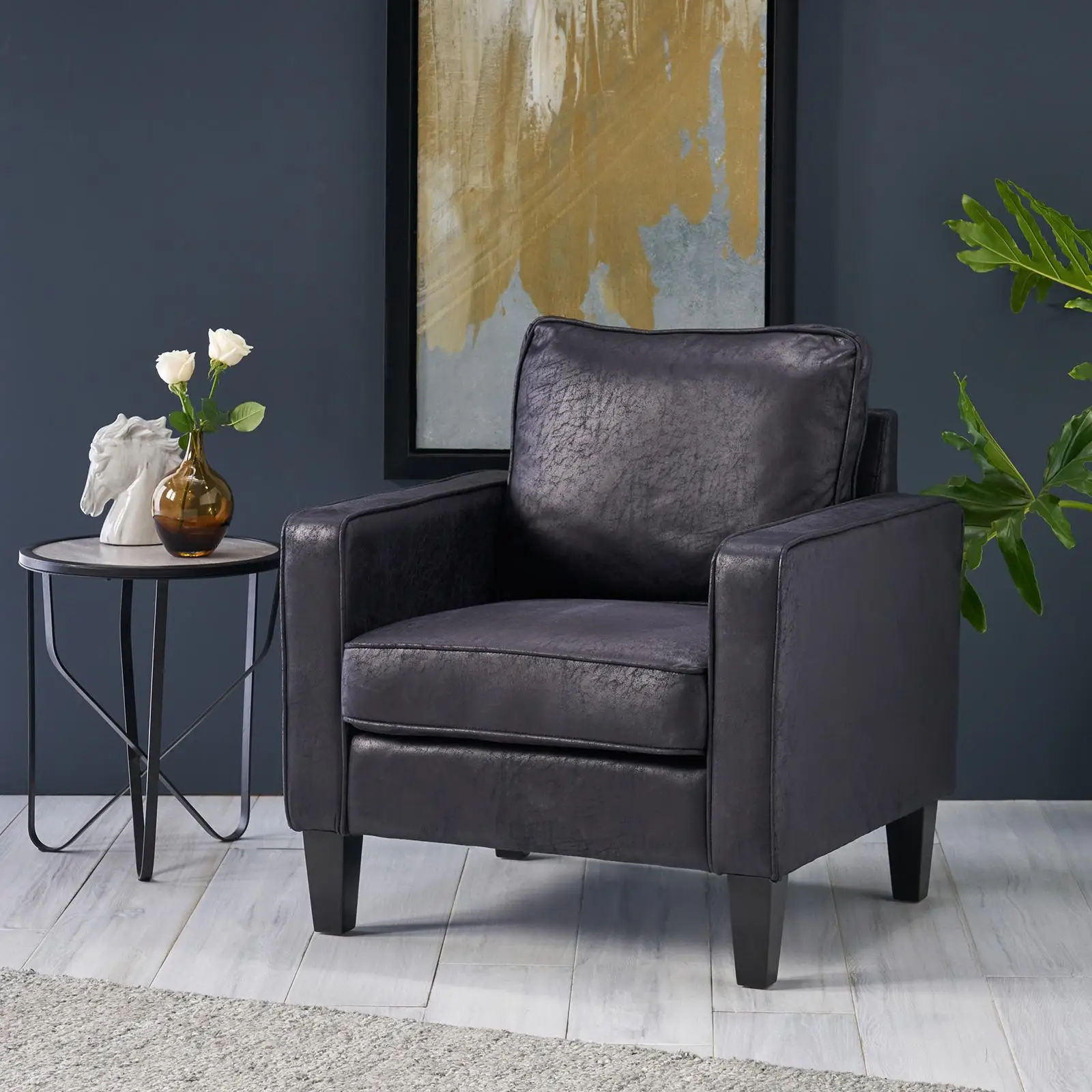 Chic Upholstered Chair for Bedroom or Living Room, Modern Seating Option