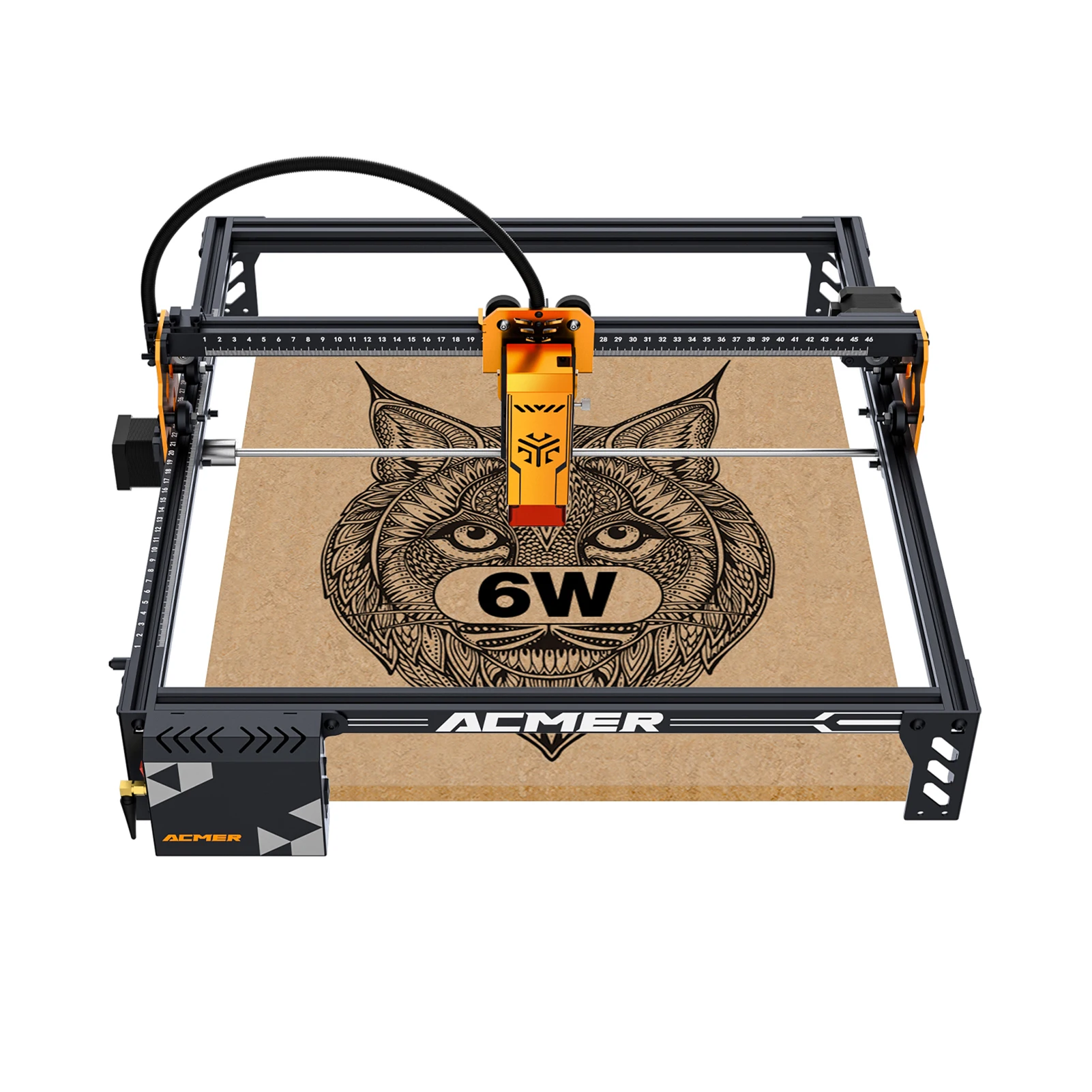 ACMER P1 S Pro laser engraving machine, 0.01 fixed focus engraving accuracy, 6W laser power, Z-axis engraving speed 10000mm/min