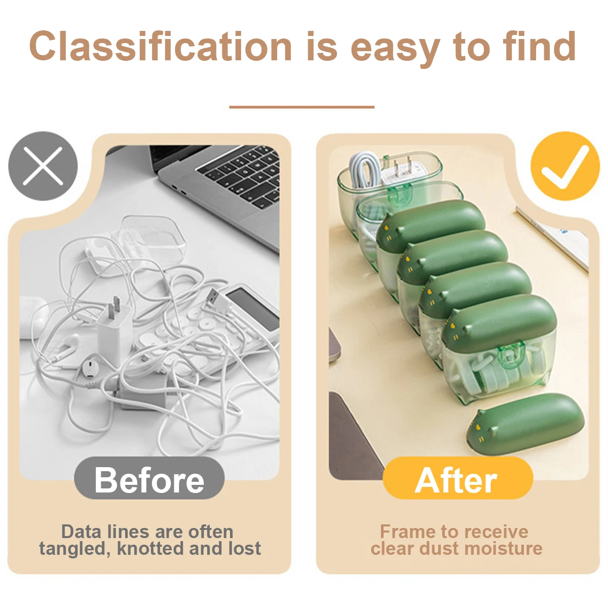 Data Cable Storage Box Portable Charging Cable Case with Lid Cute Mini Cable Organizer Box Multifunctional Reusable Data Cable