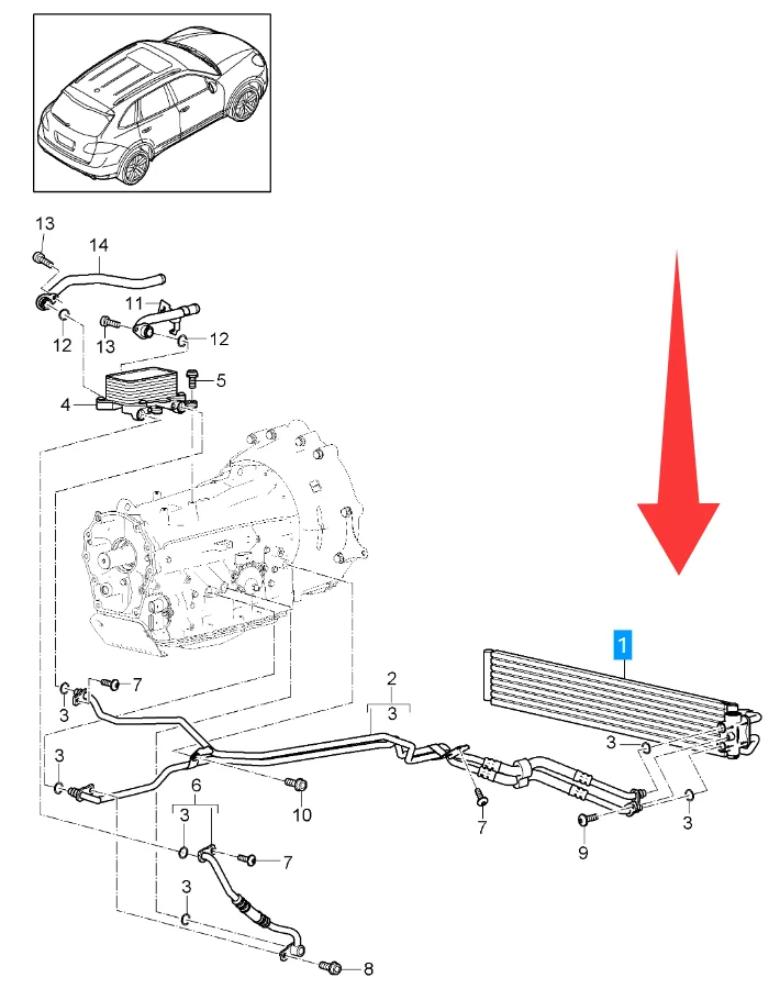 95830701500 GEARBOX RADIATOR FOR PORSCHE CAYENNE 92A