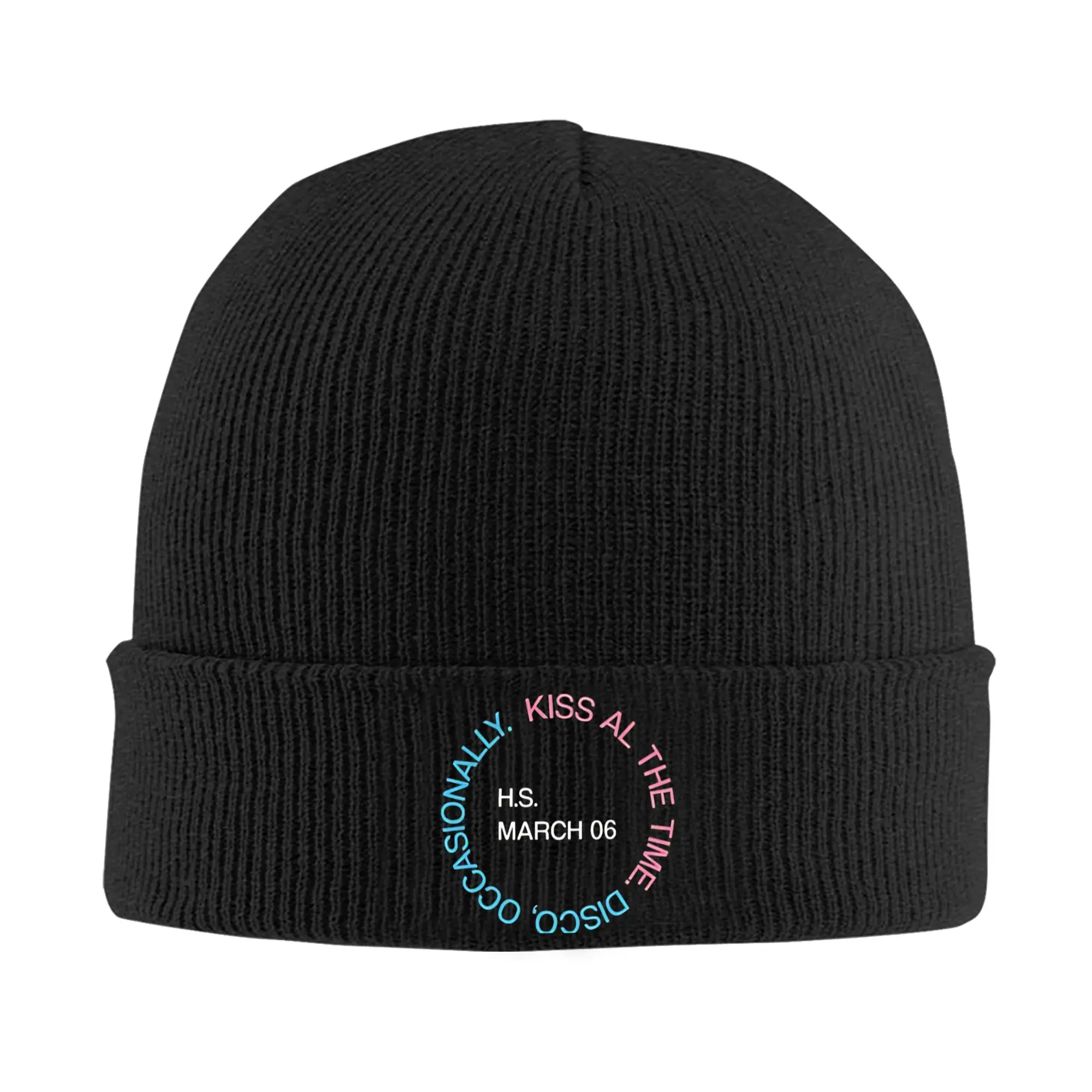 Kiss All The Time Disco Occasionally Knitted Hat Women's Men's Beanie Autumn Winter Hat Acrylic Muisc Hip Hop Cap