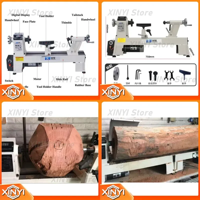for CNC Wood Lathe Multi Functional Mini Home PVC Machine Digital Control Turning Equipment Small Benchtop Craft Tool