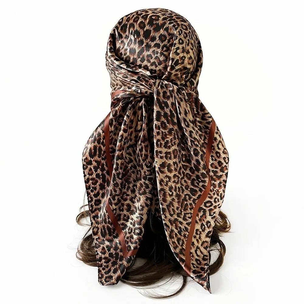 Fashion Versatil Hair Scarf Elegant Soft Turban Wrap Satin Finish Head Wrap Outdoor Wear