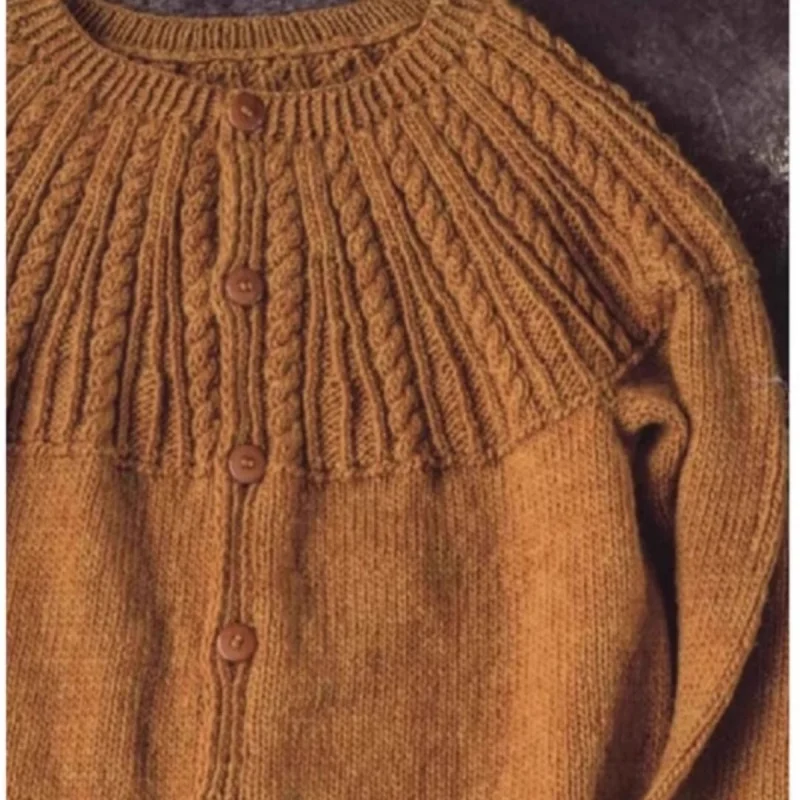 

Chinese Style Retro Lazy Style Knitted Cardigan Women 2025 New Autumn Winter Soft Single Breasted O-neck Knitwear Female Coat