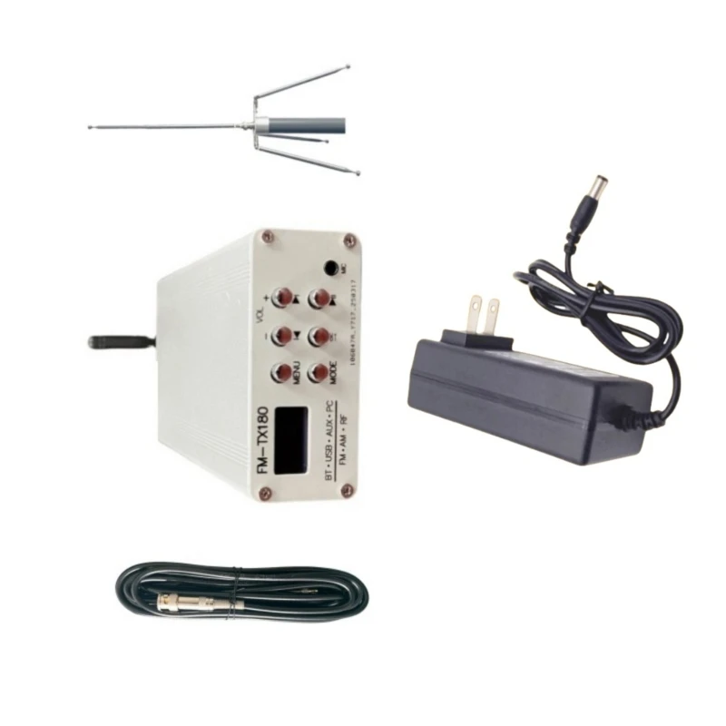 

FM TX180 FM Broadcast Transmitter 2 Mode With Bluetooth-compatible 0.96 Display