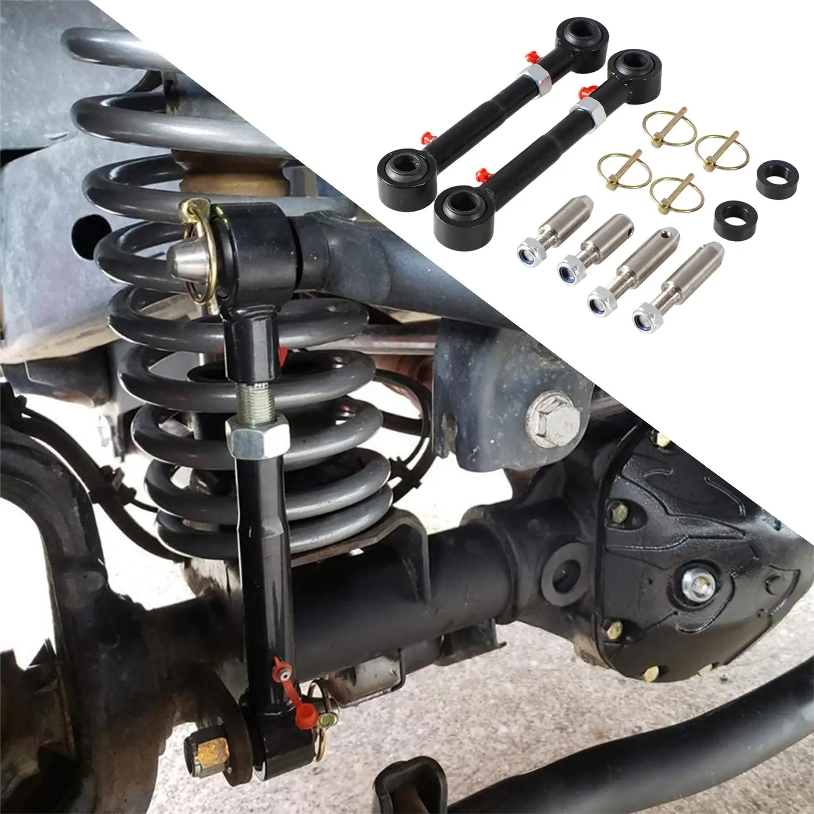 

Sway Bar Links Disconnect Adjustable Front Stabilizer Bar End Link for Jeep JK JKU 2.5-6 Lift 2007-2018