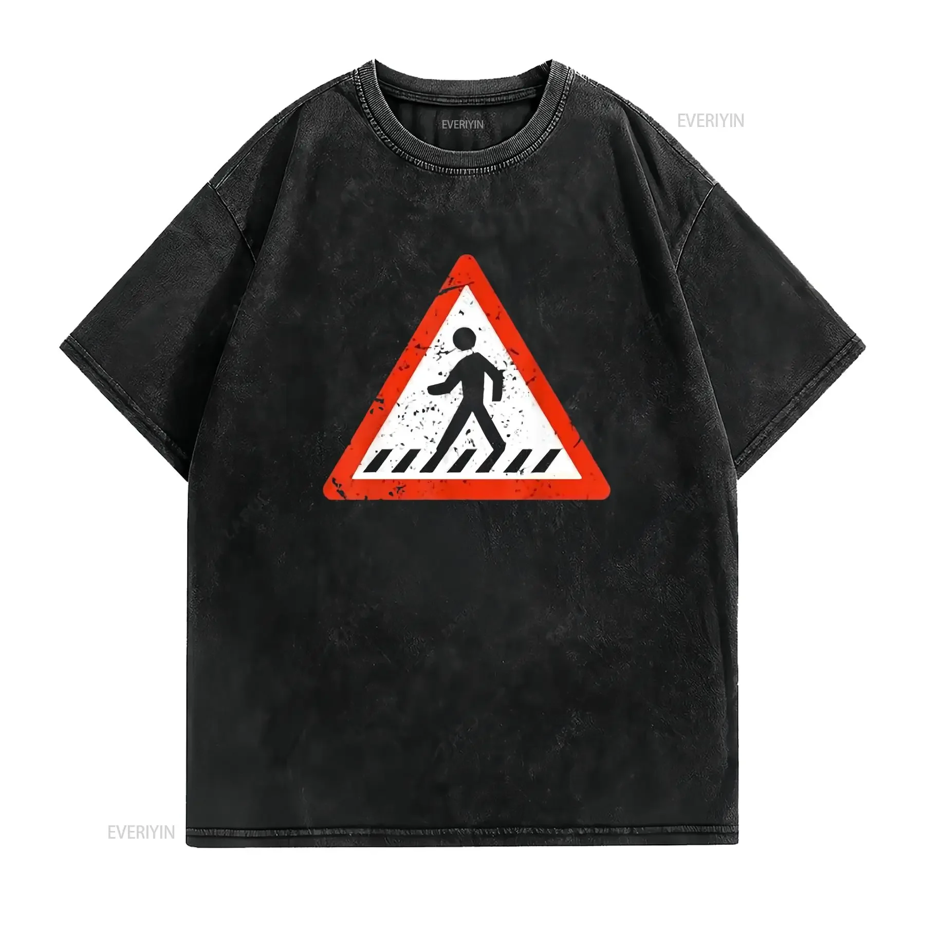 Road Signs Funny Traffic Halloween Costume Party T shirt vintage Washed Soft designer clothes Versatile Top For Everyday Wear