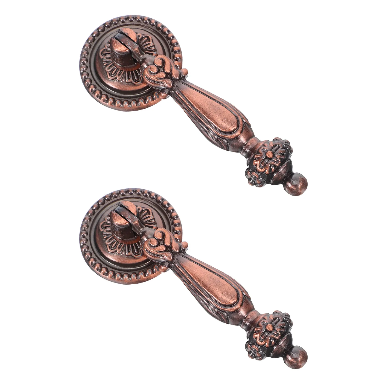 2Pcs Vintage Zinc Alloy Cabinet Pull Handles Round Bronze Drawer Knobs Retro Kitchen Dresser Hardware Vintage Knobs