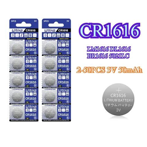 CR1616 Button Coin Cell LM1616 DL1616 BR1616 5021LC CR 1616 3V Lithium Battery For Watch Remote Calculator Scale Car Key