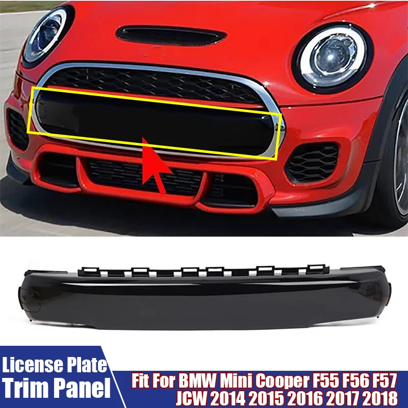 

For BMW Mini Cooper F55 F56 F57 JCW 2014-2018 Car Front Bumper License Plate Trim Panel Number Plate Cover 51117337791, 7337791