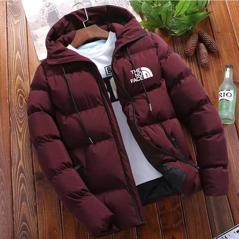 2024 Winter trend men\'s new coat light down cotton cotton-padded jacket casual fashion solid color warm windproof Joker top