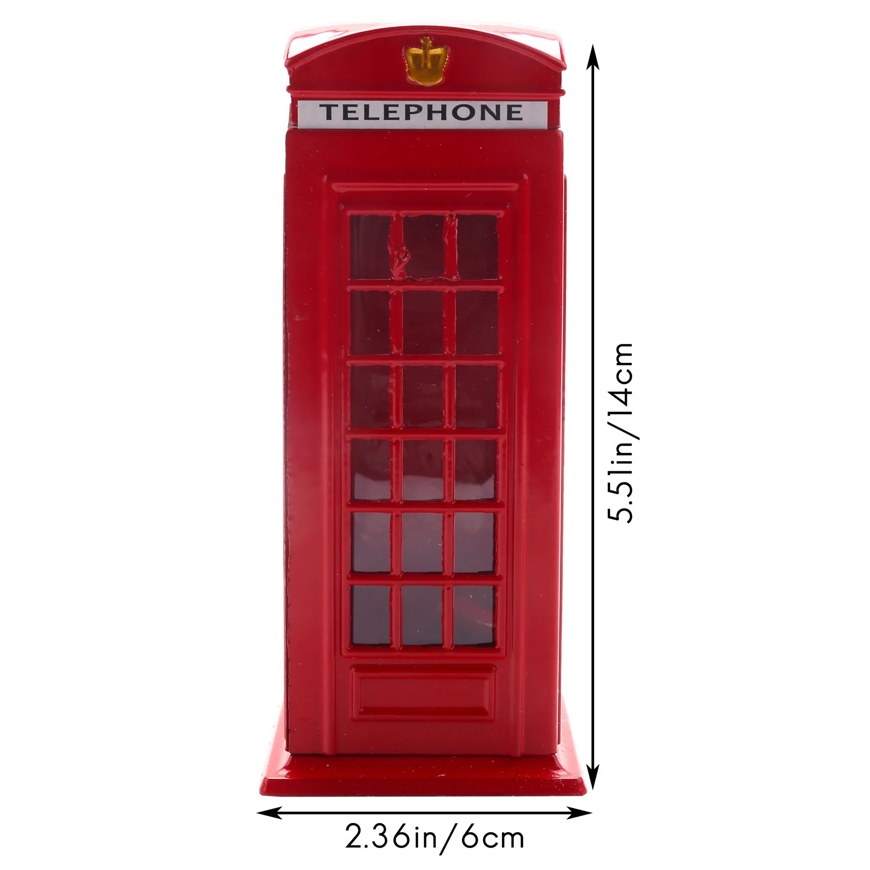 MAKE-Metal rouge britannique anglais londres cabine téléphonique banque banque de pièces de monnaie Pot d'épargne tirelire rouge cabine de téléphone boîte 140X60x60mm
