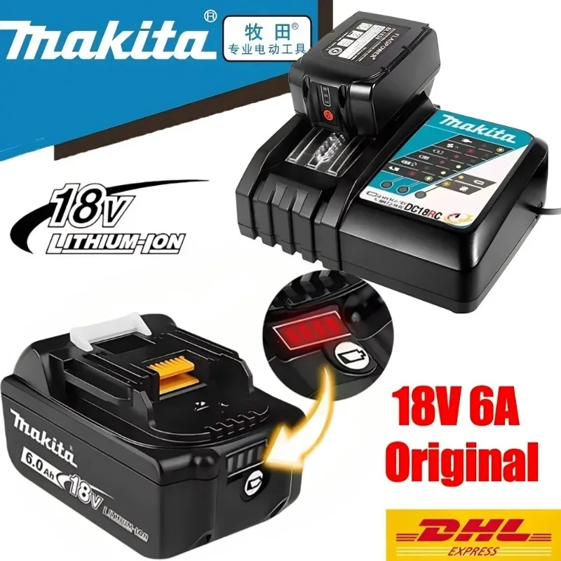 

100%Original 18V Battery Makita 6Ah 6000mAh for Makita BL1830B BL1850B BL1850 BL1840 BL1860 BL1815 Replacement Lithium Battery