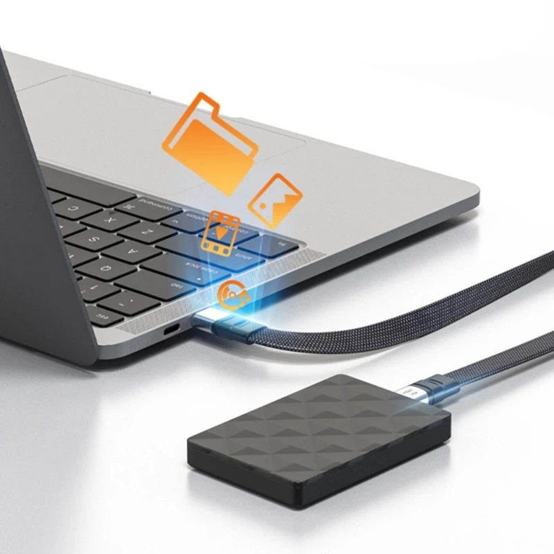 240 واط USB C إلى USB C كابل شحن سلك نايلون مسطح مزامنة البيانات شحن الحبل كفاءة نوع C الحبل سريع للهاتف 15 الوسادة