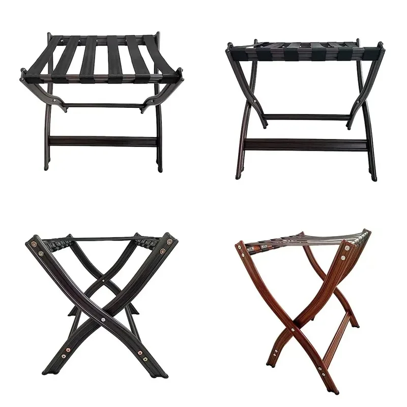Foldable Stainless Steel Luggage Rack Wide Nylon with Hotel Room Luggage Storage Rack