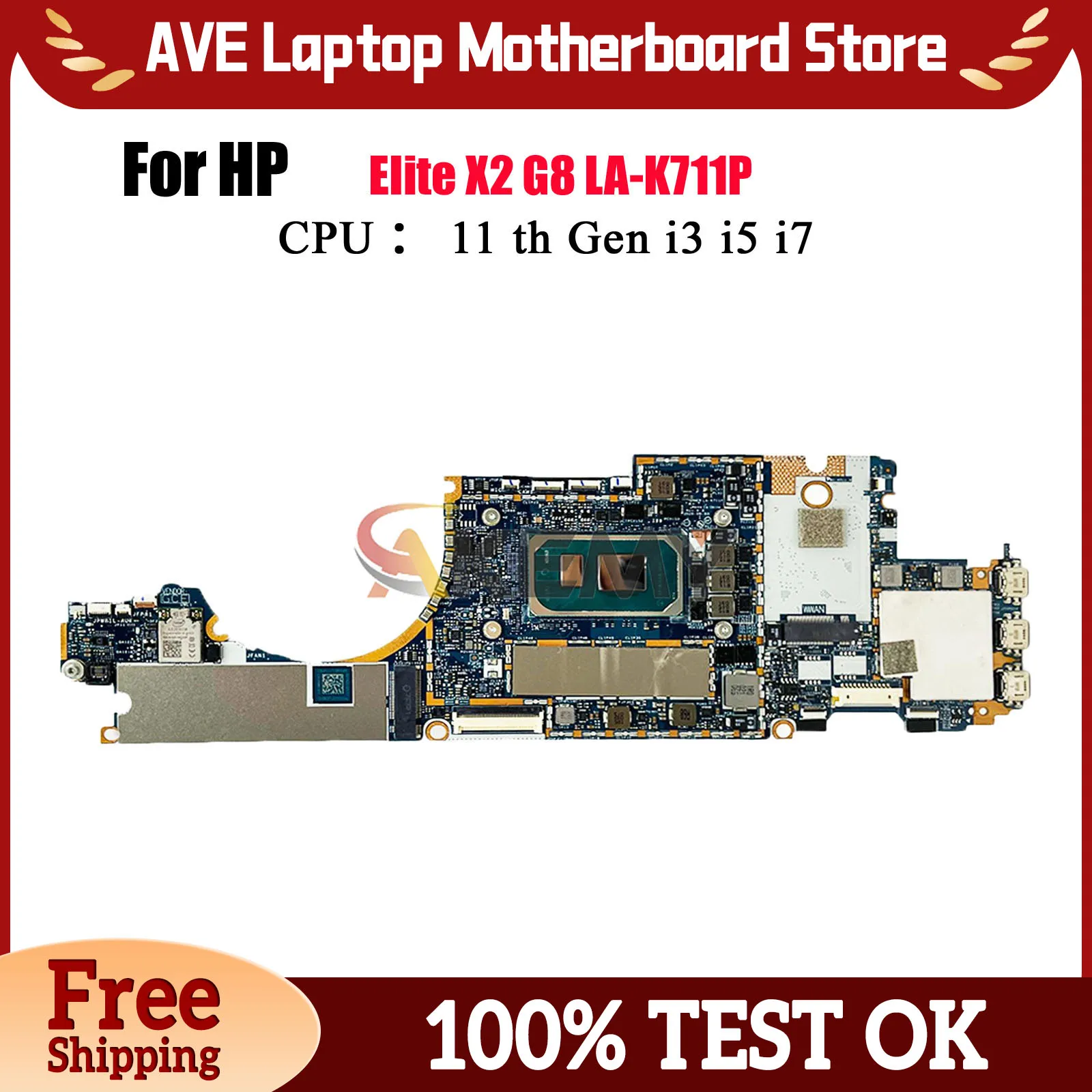 

LA-K711P для ноутбука HP Elite X2 G8, материнская плата M53510-601 M53510-501 с процессором i5 i7 11-го поколения, 16 ГБ, 32 ГБ ОЗУ, 100% полностью протестировано