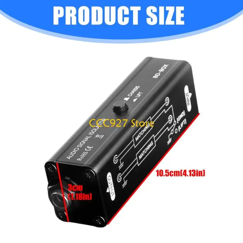 B03F Studio Grado 6.35 mm Audios Aislador ruido Transformación del cuerpo metal cuerpo elimina las interferencias