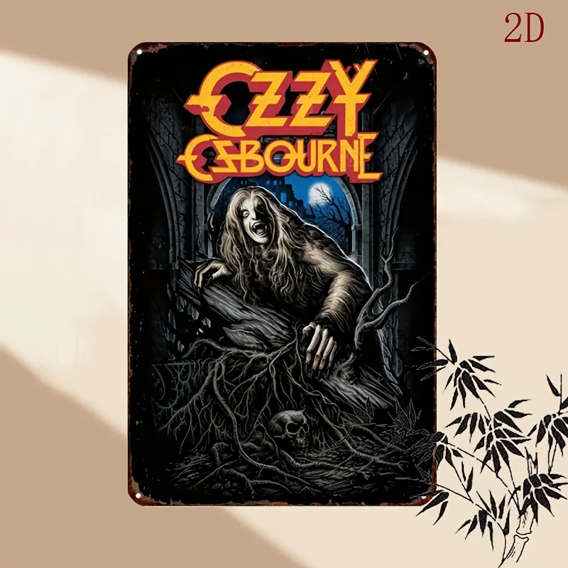 Ozzy Osbourne Poster - Heavy Metal Wall Art Decor - Retro Tin Metal Poster Board -   - Easy Hang Pre-Drilled Holes - for Home,