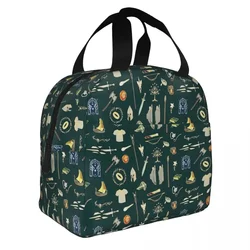 Fantasy Pattern Rex Dinosaur Insulated Lunch Bag Cooler Bag Reusable Portable Tote Lunch Box Men Women School Travel