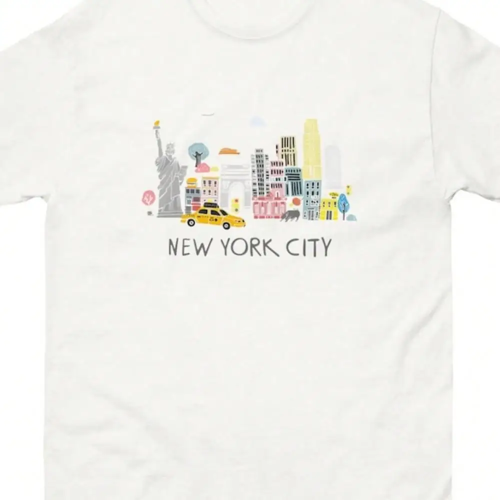 New York City Shirt – NYC Skyline Landmarks Graphic Tee, Tourist Souvenir Gift Shirt