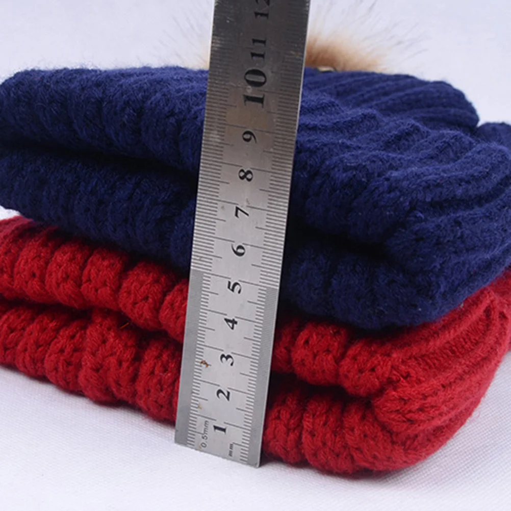 طفل أطفال الشتاء محبوك قبعة سوداء طفل إيرفلاب اثنين بوم بوم تصميم دافئ دافئ للخارجية 0-6 سنوات بنين بنات #3