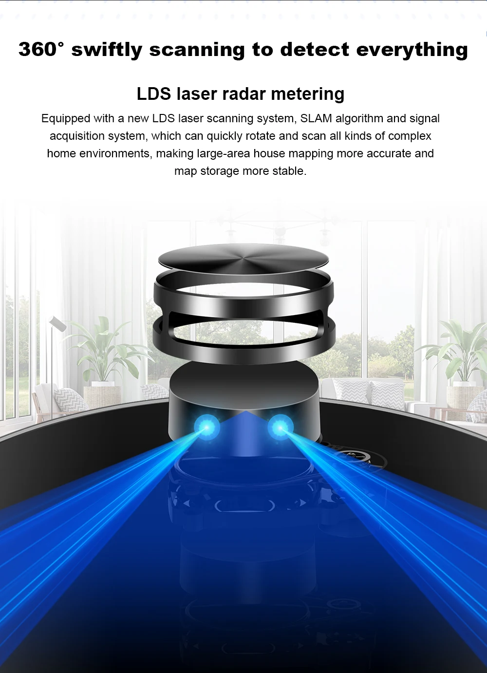 Liectroux X6 LDS Robot Vacuum Cleaner,Laser Lidar Navigation,Wet & Dry Mopping,6500Pa Suction,Multi-Floor Map,Customized Smart H