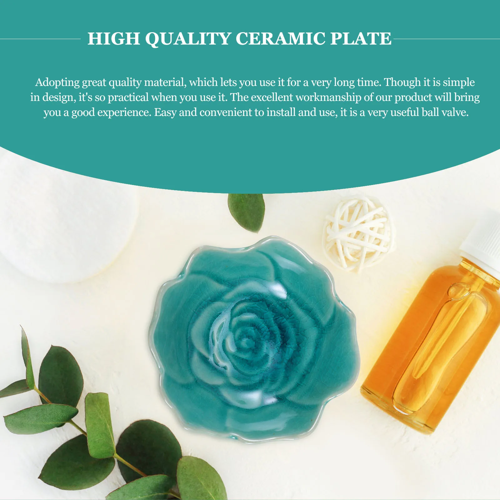 

1Pcs Flower Shape Ceramic Plate Small Aromatherapy Essential Oil Bowl Smooth Surface Compact Incense Tray