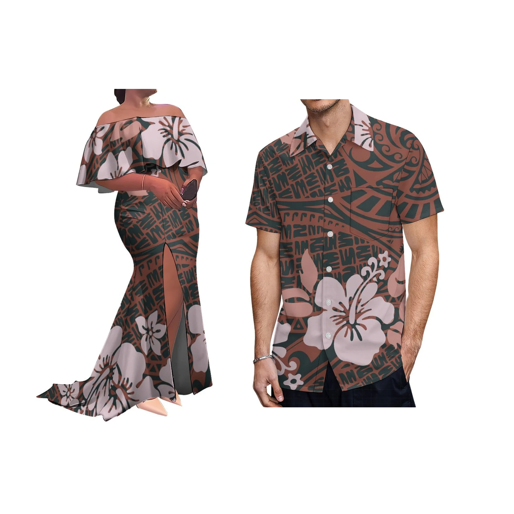 

Низкая цена, женское летнее платье для выпускного вечера на заказ и полинезийские оборки с открытыми плечами, платье длиной до пола, одежда в Новую Зеландии