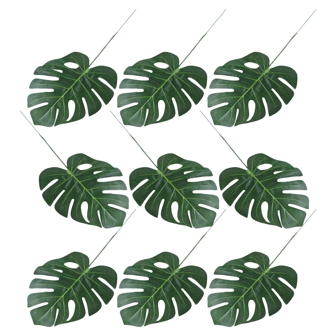 LETAOSK 12pcs Artificial Tropical Monstera Palm Leaves Hawaiian Simulation Home Beach Party Decoration