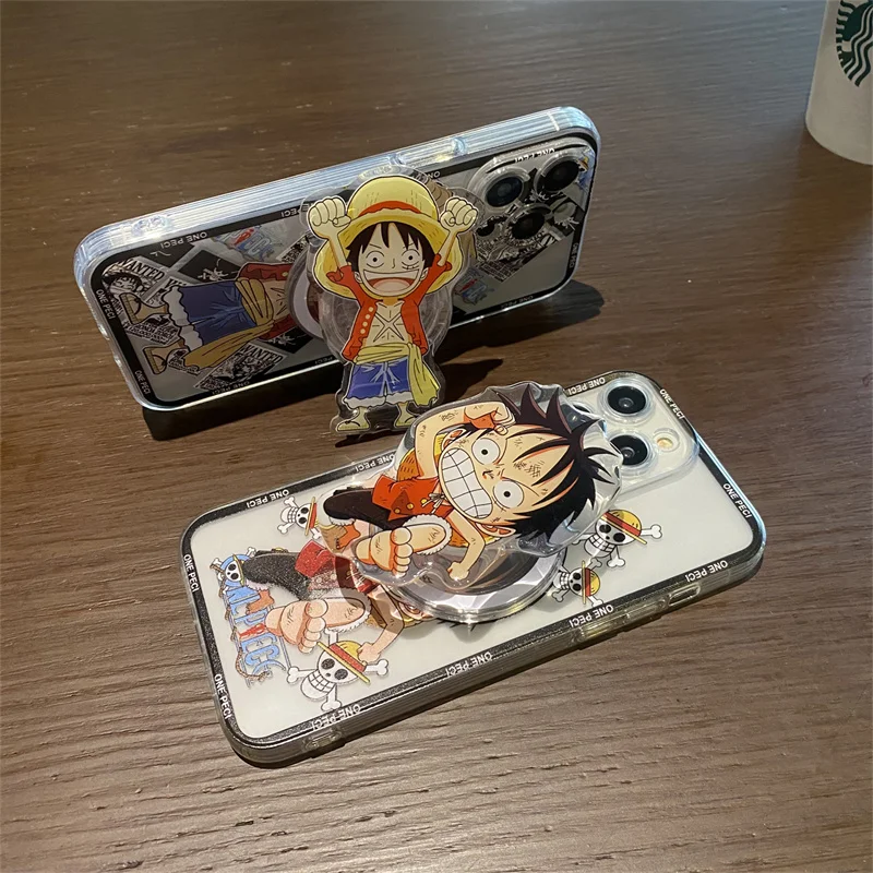 Милый мультяшный чехол O-One Piece Luffy Zoro Magsafe с беспроводной зарядкой для iPhone 11, 12, 13, 14, 15, 16 Pro Max, магнитный держатель с 3D аниме