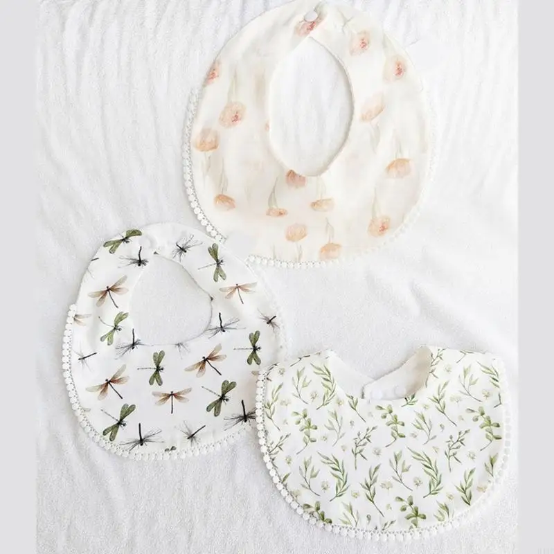 

Printed Infant Bibs Absorbent Saliva Towel Newborn Burp Cloths Bandana Scarf