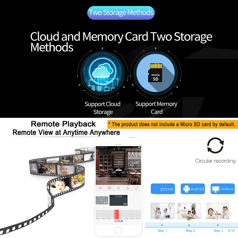 Wireless Baby Monitor Camera IP PTZ AI Human Detection Auto Tracking Security Indoor IR Night Vision Wifi HD Yosee Cctv Home Cam