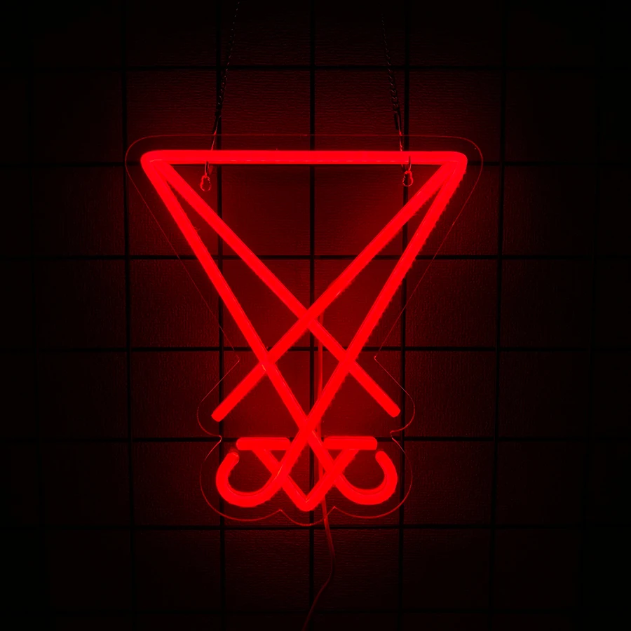 

Lucifer Neon Sign, Led Red Icon Handmade, Used For Bedroom, Home, Club Myth Decor, Halloween Wall Lamp, Usb Powered With Switch.