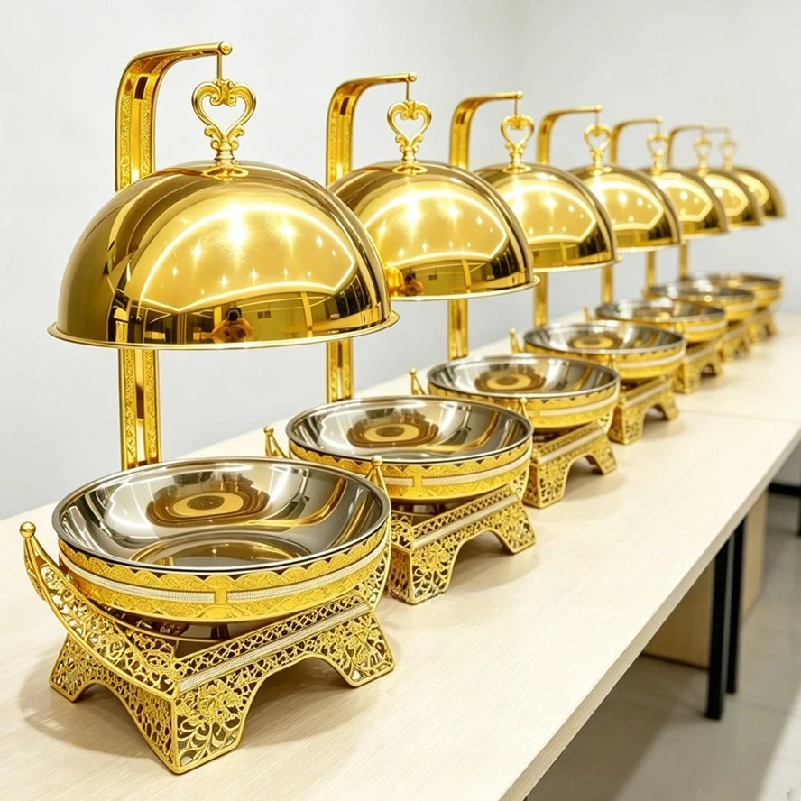 8L Luxury Chafing Dish Buffet Warmer, Hanging‑Type Food Warming Chafer for Catering Banquet Service